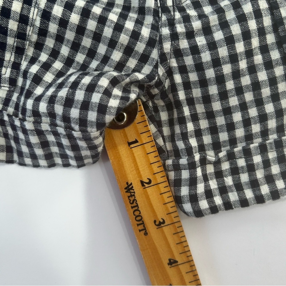 Gap Aubrey Shorts women’s size 6 gingham checkered black & white linen blend NEW - Picture 8 of 13